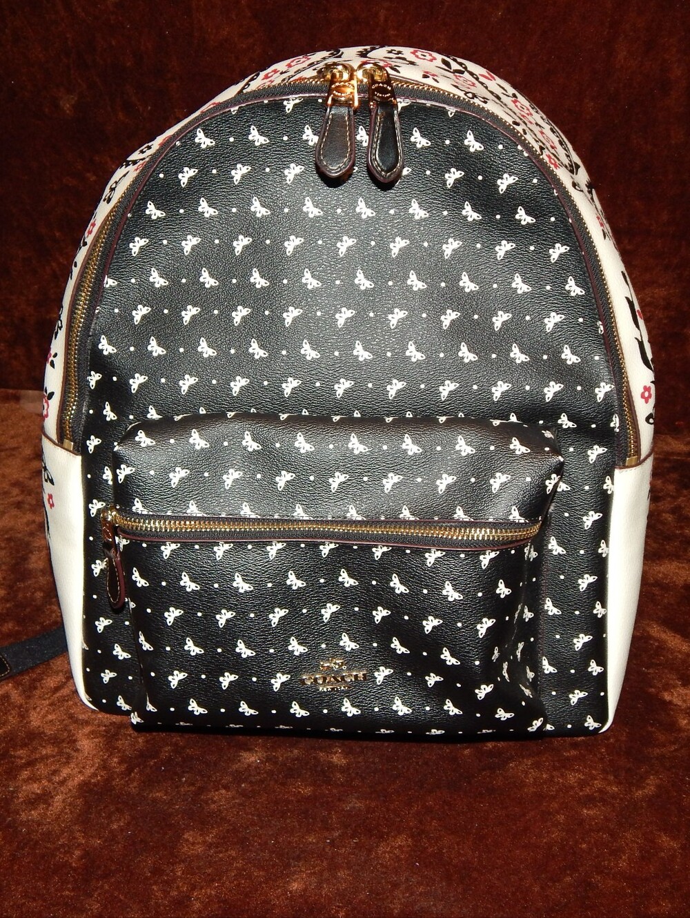 Coach Black Patterned Lady's Backpack - Designer Style